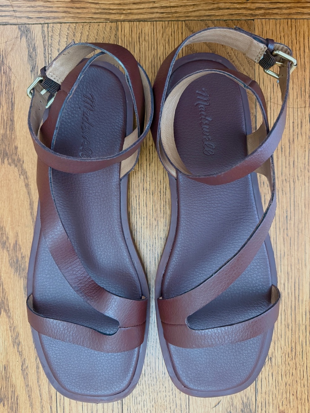 Madewell Mable Brown Strappy Leather Ankle Sandals